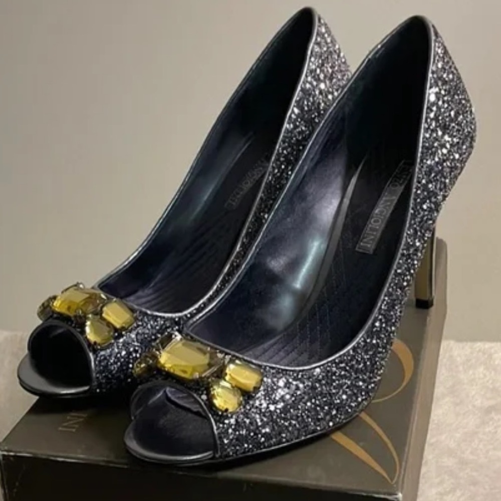 Enzo Angiolini Women's Glitter Flats - Silver and Gold